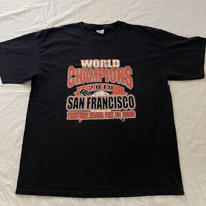 Mens San Francisco Giants 2010 World Series Champions T‎ Shirt Size XL Black